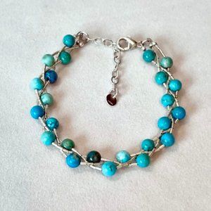 Turquoise & 925 Silver Adjustable Bracelet